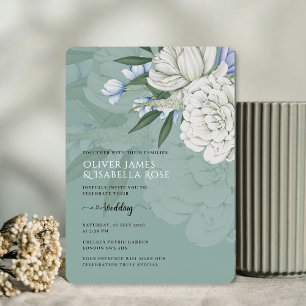 Con Relieve Metalizado Invitación de papel de aluminio para boda de peoní