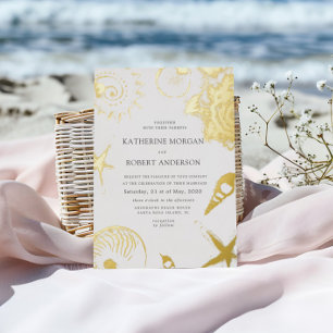 Con Relieve Metalizado Invitación de papel de aluminio para boda elegante