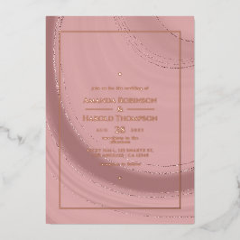 Con Relieve Metalizado Invitación de papel de aluminio para boda en rosa 