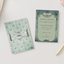 Invitación de papel de aluminio para boda en verde