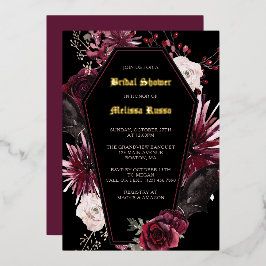 Con Relieve Metalizado Invitación de papel de aluminio para ducha de novi