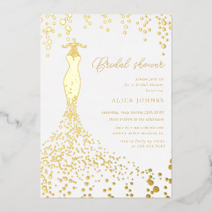 Con Relieve Metalizado invitación de papel de aluminio para ducha de novi