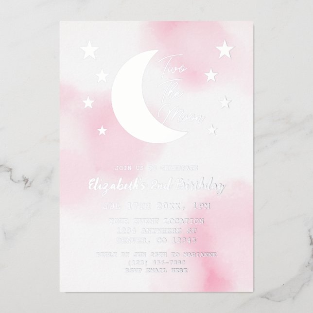 Con Relieve Metalizado Invitación de papel de aluminio para el segundo cu (Anverso)