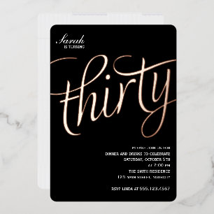 Con Relieve Metalizado Invitación de papel de aluminio para fiesta de cum