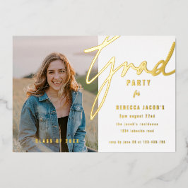 Con Relieve Metalizado Invitación de papel de aluminio para fiesta de gra