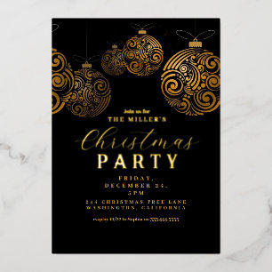 Con Relieve Metalizado Invitación de papel de aluminio para fiesta de Nav