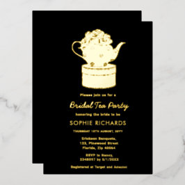 Con Relieve Metalizado Invitación de papel de aluminio para fiesta de té