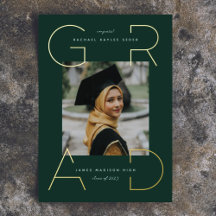 Invitación de papel de aluminio para graduado mode