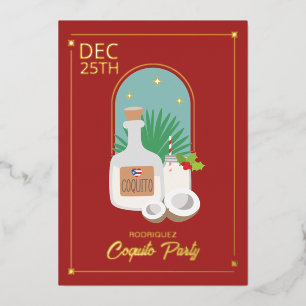 Con Relieve Metalizado Invitación de papel de aluminio para la fiesta nav