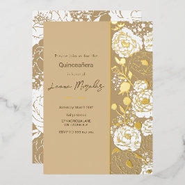 Con Relieve Metalizado Invitación de papel de aluminio para Quinceañera b
