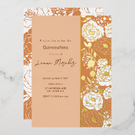 Con Relieve Metalizado Invitación de papel de aluminio para Quinceañera d