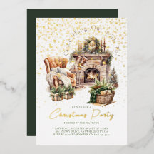 Invitación de papel de aluminio para vacaciones de