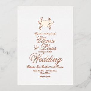Con Relieve Metalizado Invitación de papel de aluminio prensado para boda