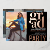 Invitación de papel de aluminio real para fiesta d