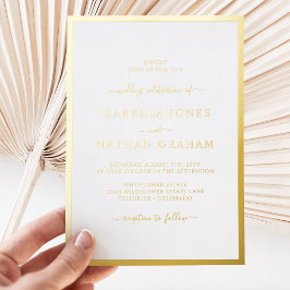 Con Relieve Metalizado Invitación de papel de aluminio simple para boda d