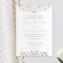 Invitación de papel de estaño floral vintage victo