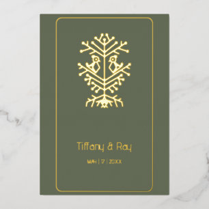 Con Relieve Metalizado Invitación de papel de estaño para boda del Árbol