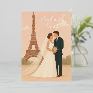 Con Relieve Metalizado Invitación de papel de estaño para boda elegante e