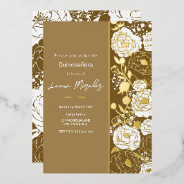 Con Relieve Metalizado Invitación de Papel de Estaño para Quinceañera Mar