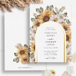 Con Relieve Metalizado Invitación de papel de estaño rústica para boda