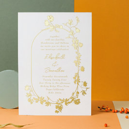 Con Relieve Metalizado Invitación de papel de plata floral corona marco i