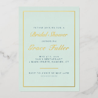 Con Relieve Metalizado Invitación de tipografía de foil simple y elegante