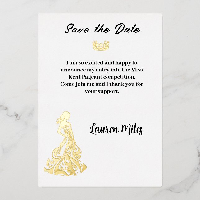 Con Relieve Metalizado Invitación del concurso (Anverso)