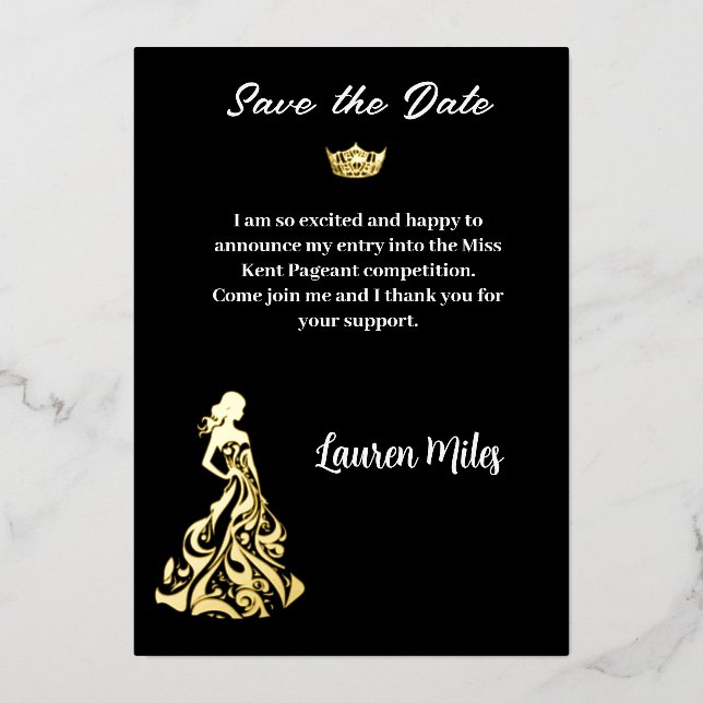 Con Relieve Metalizado Invitación del concurso (Anverso)