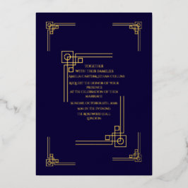 Con Relieve Metalizado Invitación elegante de navío y pan de oro