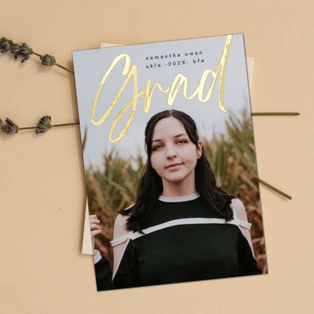 Con Relieve Metalizado Invitación fotográfica moderna de cepillo de Relie (Subido por el creador)