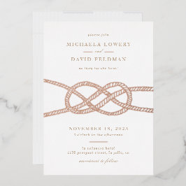 Con Relieve Metalizado Invitación ilustrada a la boda de nudos - Tan