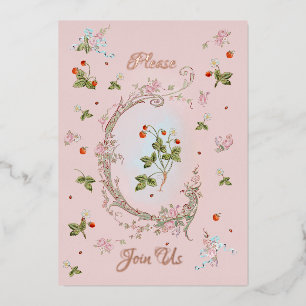 Con Relieve Metalizado Invitación Marie Antoinette Versailles Barroco