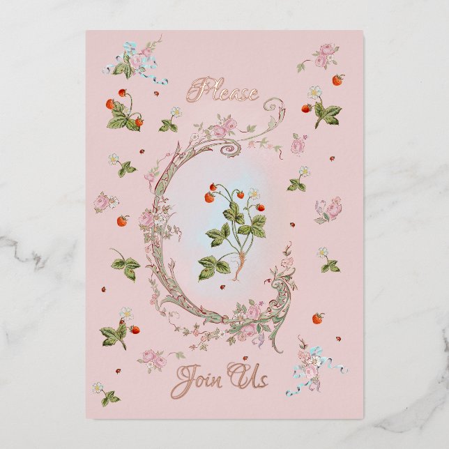 Con Relieve Metalizado Invitación Marie Antoinette Versailles Barroco (Anverso)