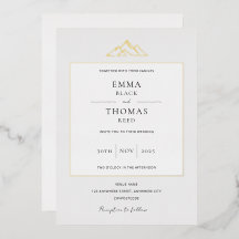 Invitación minimalista de montaña EMMA en gris pal