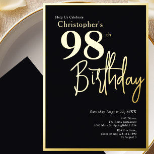 Con Relieve Metalizado Invitación moderna elegante para cumpleaños número