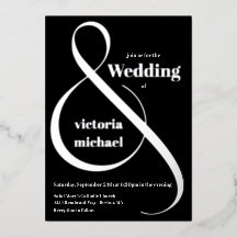 Invitación Monocromática Moderna a Ampersores y Re