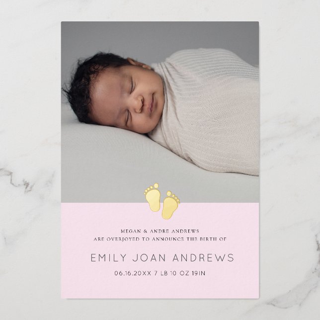 Con Relieve Metalizado Invitación para el bebé Pato moderno para el bebé  (Anverso)