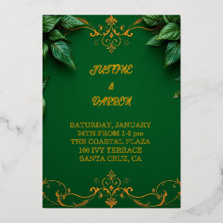 Con Relieve Metalizado Invitación perenne