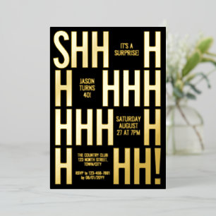 Con Relieve Metalizado Invitación personalizada para fiesta de cumpleaños