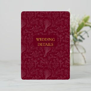 Con Relieve Metalizado Invitación Real Granate Personalizable