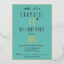 Invitación Simple Moderna y Elegante Cumpleaños 40