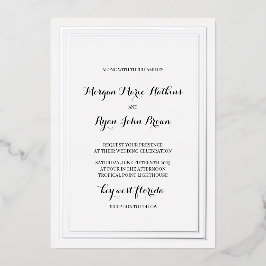 Con Relieve Metalizado Invitación tradicional clásica a la boda