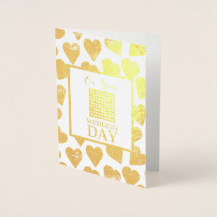 Con Relieve Metalizado "Kete Pa" Tarjeta de felicitación del boda Adinkra