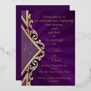 Con Relieve Metalizado La elegancia de la invitación a la boda del Reliev