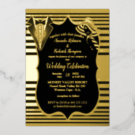 Con Relieve Metalizado La invitación de hoja de La Gran Gatsby
