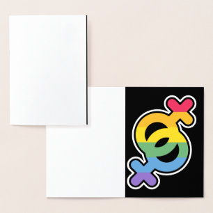 Con Relieve Metalizado LGTB+Orgullo. Arcoíris. Tarjeta de agradecimiento