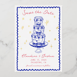 Con Relieve Metalizado Mano caprichosa Dibujar Guardar la invitación al R
