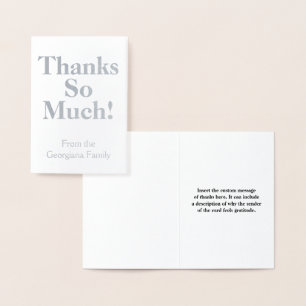 Con Relieve Metalizado Mínimo, sencillo "¡Muchas gracias!" Tarjeta