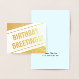 Con Relieve Metalizado Mínimo, Sencillo "¡SALUD DE CUMPLEAÑOS!" Tarjeta