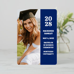 Con Relieve Metalizado Moderna Invitación de graduación de fotografía de